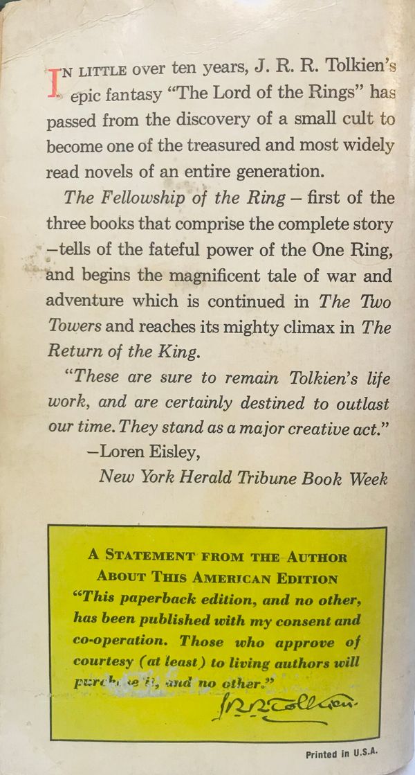 The Fellowship of the Ring by J.R.R. Tolkien