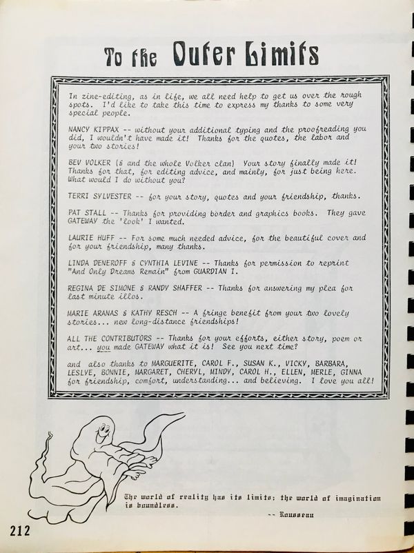 Gateway: A Trek Universe Fanzine of the Macabre (1981) compiled and edited by Martha J. Bonds